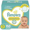 Diapers Size 3, 168 Count – Pampers Swaddlers Disposable Baby Diapers, ONE MONTH SUPPLY