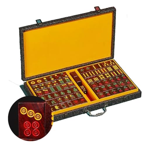 Juego de Mahjong Chino con 144 fichas de madera miniatura 1