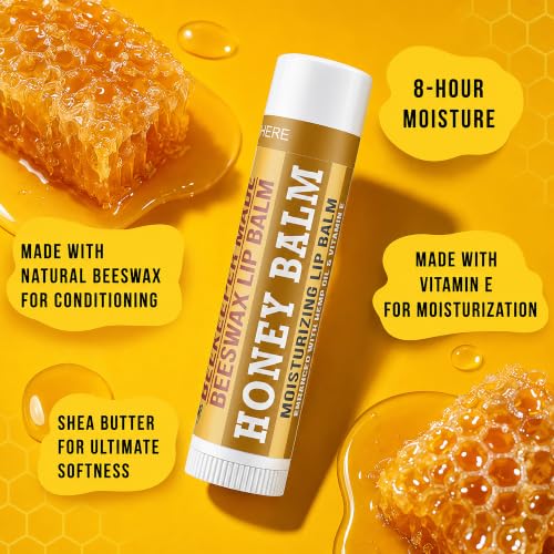 Image of Lip Balm, Honey /Peppermint /Coconut /Strawberry, 4 Pack