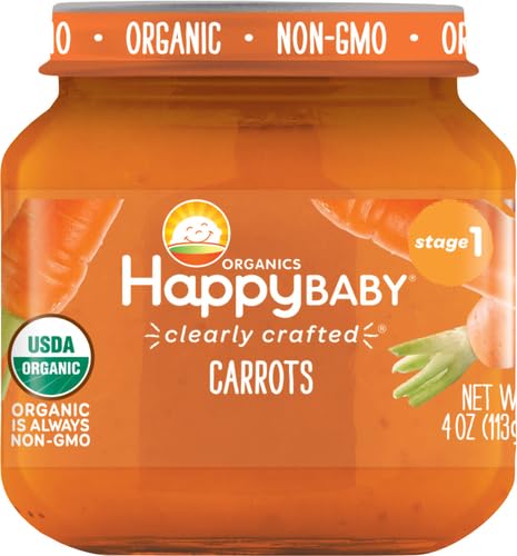 Happy Baby Organic Stage 1 Carrots Baby Food, 4 OZ (Pack of 5) image 3