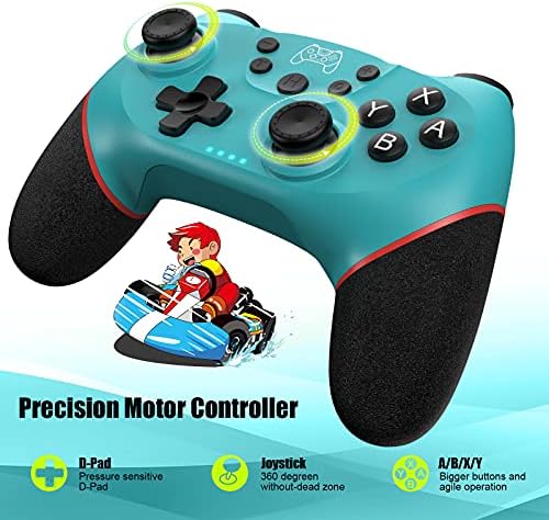 Diswoe Switch Controller for Switch/Switch Lite/OLED, Switch Controller Wireless, Switch Pro Controller with Wake Up Function, Turbo, Gyro Axis, Dual Shock and Screenshot [2022 Version]