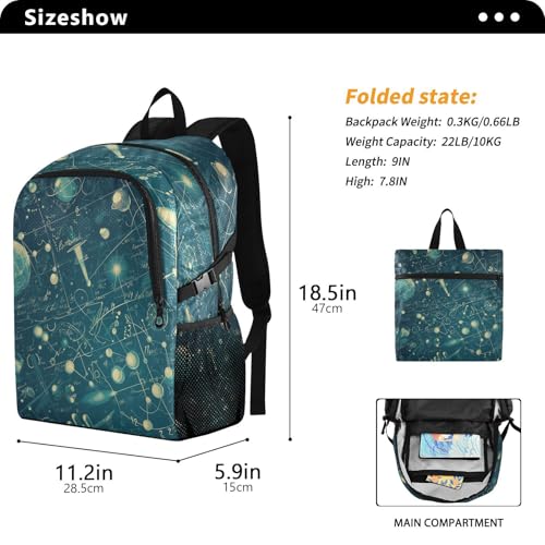 Sac à dos de randonnée pliable mathématiques imperméable pour voyage - 3