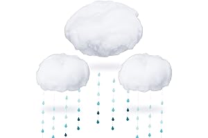 15Pcs Artificial Cloud Props Raindrop Garland Set 3D Cloud Hanging Decorations