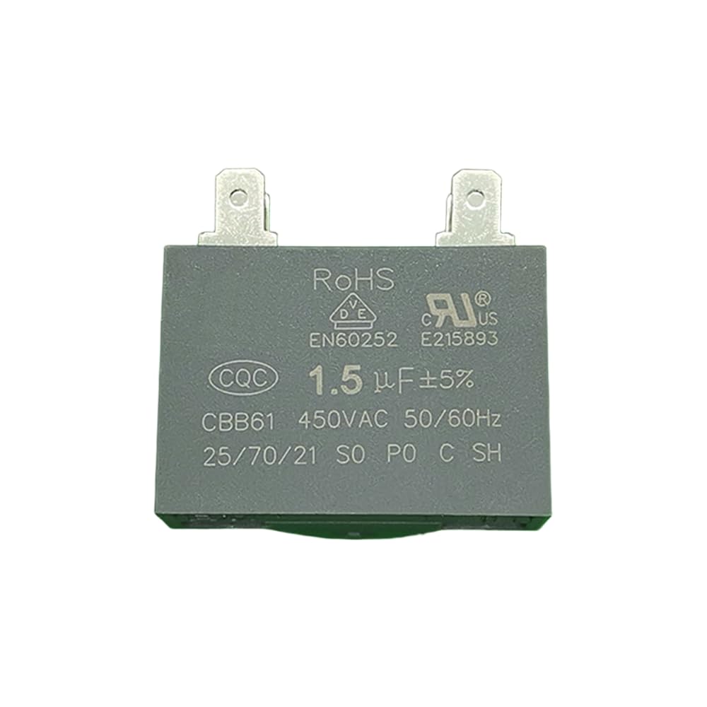 Fan Motor Capacitor 3 mfd, 3uF 450VAC, CBB61, 4-Terminal (Pack of 1)
