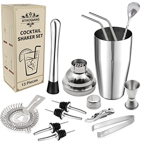 Cocktail Shakers Set,13 Pieces Cocktail Making Kit,750ML Sta