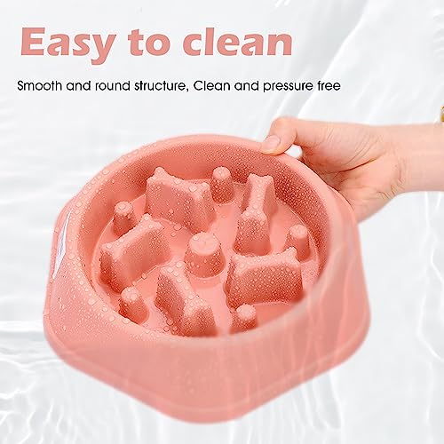 Dpoegts Slow Feeder Dog Bowl, Puzzle Dog Food Bowl Anti-Gulping Interactive Dog Bowl And Water Dog Bowl For Small/Medium Sized Dogs (Pink New, Bone) #TOP3
