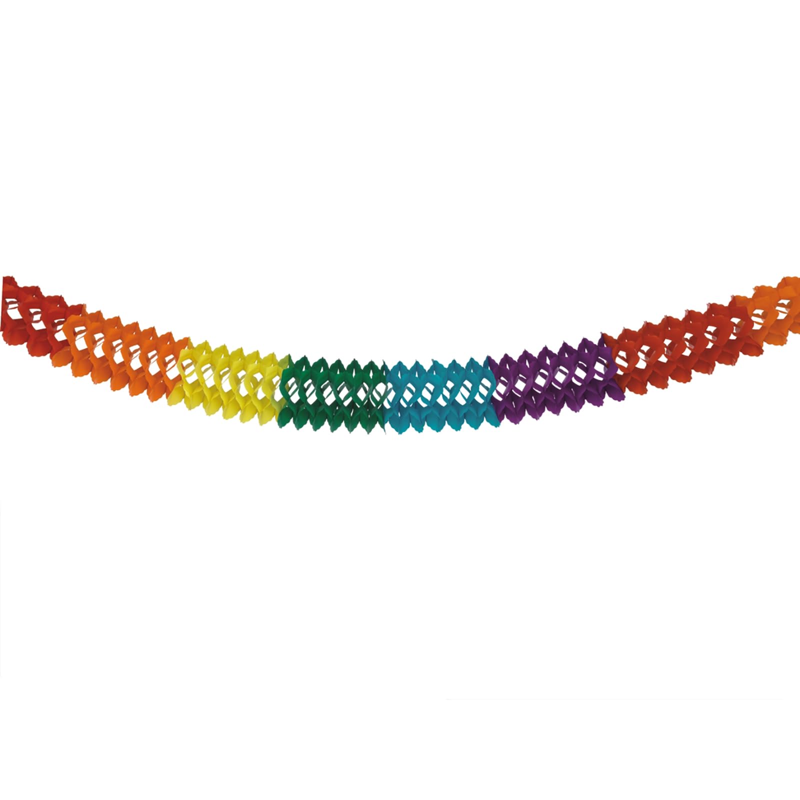 PAPSTAR 10 x Papiergirlande Rainbow Ø 16 cm, 6 m - Bunte Girlande aus Papier für Partydeko, Geburtstag, Events, Saal- & Raumdekoration