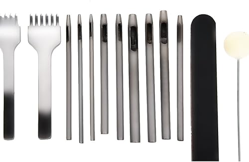 Miniatura 5 de Kit de herramientas de cuero, juego de herramientas de cuero de 42 piezas, 42 piezas de herramientas de punzón, kit de costura a mano, costura a