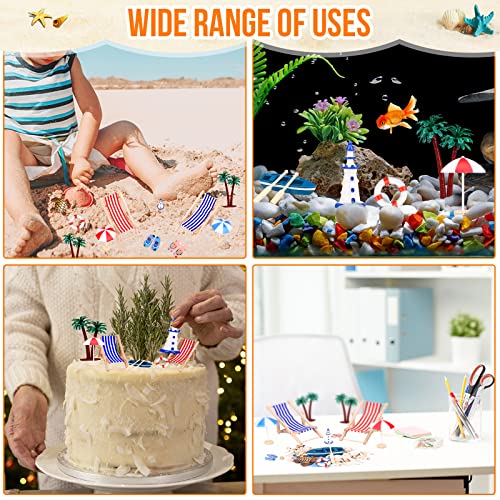 Miniatur Stranddekoration, 15 Stück Ozeanstrand-Zubehör für Puppenhaus und Pflanzen, Miniatur-Spielzeug DIY