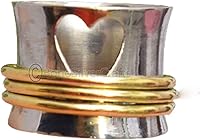 Vista 3 de Heart Spinner Rings For Women, Statement Spinner Ring, Handmade Silver Ring, Mediation Spinner Ring, Wide Band Rings, 925 Silver Ring, Fidget