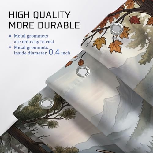 Rideau de douche extra long 183x243 cm en polyester marron étanche motif écureuil