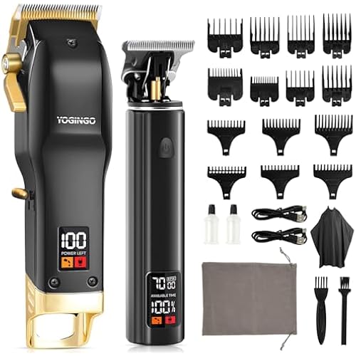 YOGINGO Professional Hair Clippers for Men, Barber Hair Cutting Kit Cordless, Rechargeable Grooming Set Gifts for Men