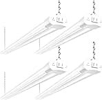 hykolity 4 Pack 4FT LED Shop Light Linkable, 4400lm, 42w(250w Equivalent), 5000K Utility Shop Lights, Hanging or Flush Mount, with Power Cord and On/Off Switch