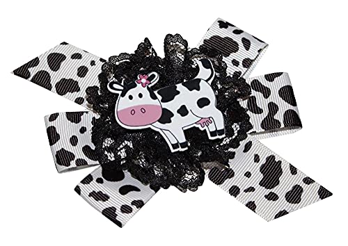 Wd2U Girls Daisy Holstein Milk Cow Farm Girl Hair Bow Alligator Clip #TOP1