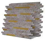 YMMXGE Peel and Stick Backsplash Tile，DIY Marble Stone Metal ，PVC Mixed Aluminum Mosaic Tiles for