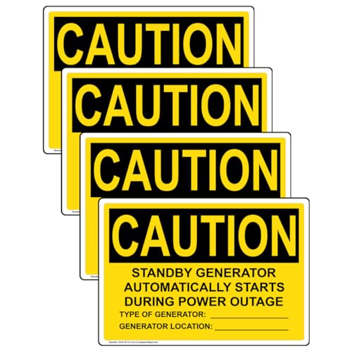 ComplianceSigns.com CAUTION Standby Generator Starts Automatically OSH