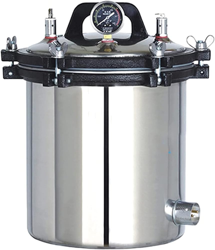 Máquina esterilizadora de Autoclave de Vapor a presión portátil de 24L Autoclave de Laboratorio de Tres válvulas para la prevención de Quemaduras en seco Vertical (24l)