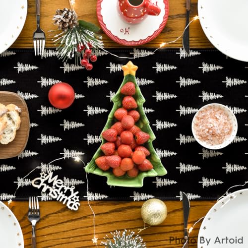 Image of Artoid Mode Xmas Tree Christmas Table Runner Home Party Decor 13x108 Inch