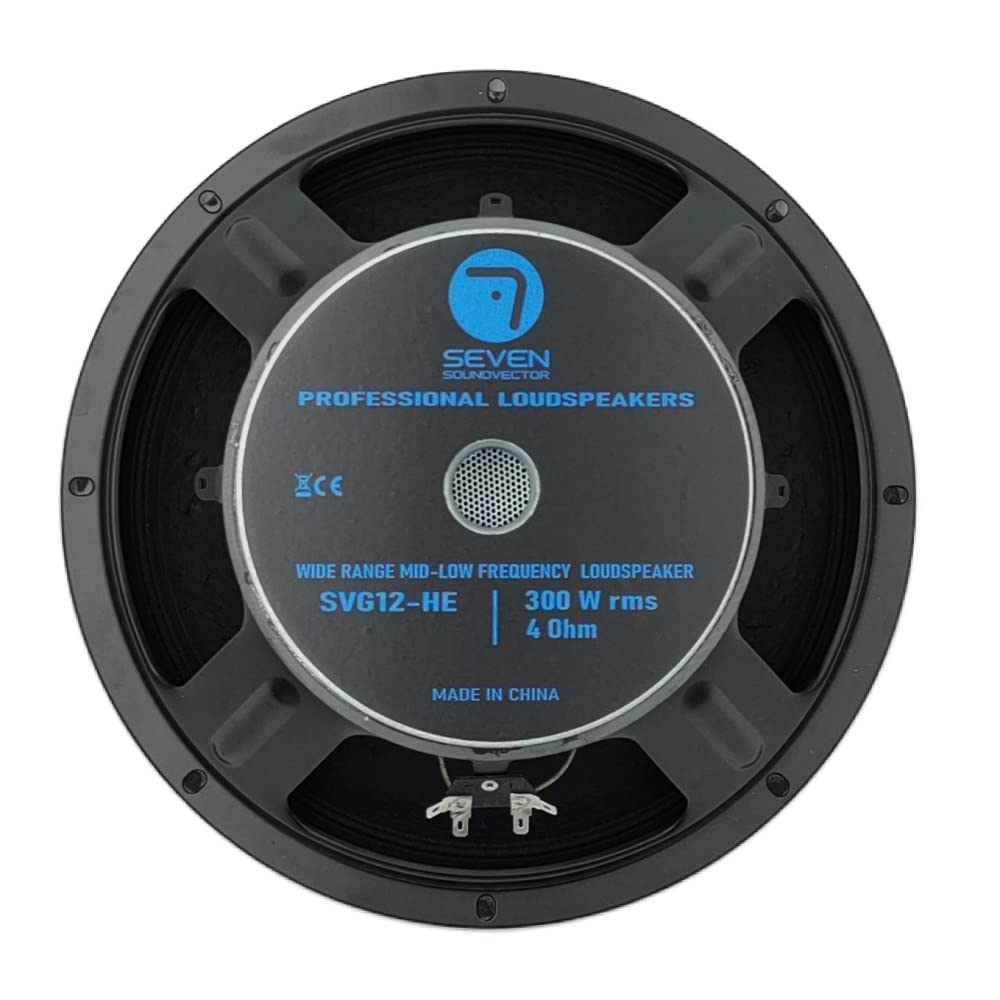 Seven Soundvector SVG12HE/4 Woofer 12 Pulgadas Altavoz Profesional de Grave Medio-Grave 4 Ohm 300W AES 600W Programa