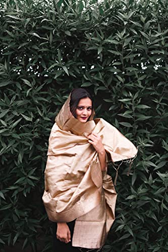 Image of DEVANGI Women's Woven Banarasi Silk Dupatta /Chunni For Women, Floral Print 1 Meter Wide and 2.3 Meter Length Printed Designer Dupatta /Chunni For Girls