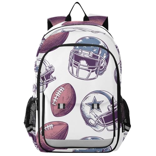 Mnsruu American Football Helm-Rucksack für Kinder, Jungen, Mädchen, Schultasche, Damen, Herren, Laptop-Rucksack, Reiserucksack