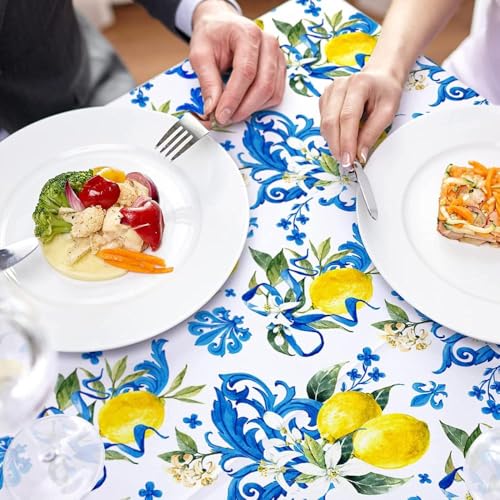 Nappe rectangulaire à fleurs lavable blanche pour table à manger 280cm - 5