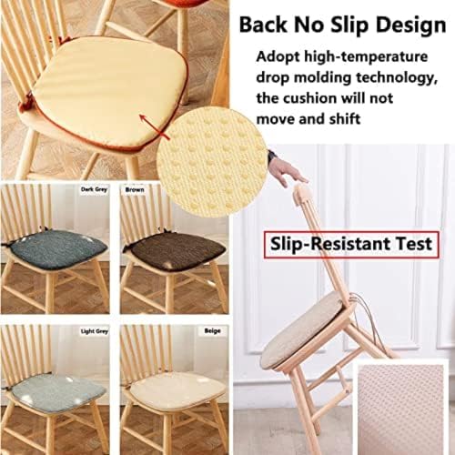 Cojines para sillas de comedor gruesos pack de 6 almohadillas antideslizantes lavables grises 4
