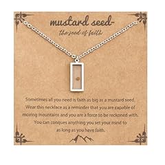0-Mustard Seed Necklace-Rectangle -Silver