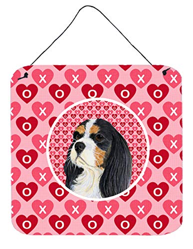 Caroline's Treasures LH9144DS66 Cavalier Spaniel Hearts Love and Valentine's Day Portrait Wall or Door Hanging Prints Aluminum Metal Sign Kitchen Wall Bar Bathroom Plaque Home Decor, 6x6, Multicolor