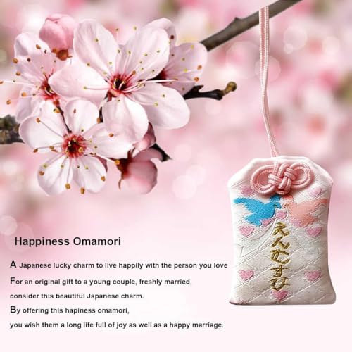 Image of Handmade Traditional Japanese Omamori Blessing Lucky Amulet for Love /Happiness Relationship Hanging Fortune Bag Gifts for Women Men