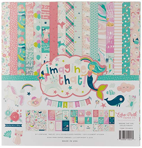 Echo Park Paper Company ITG146016 Imagine That Girl Collection Kit, None ,12-x-12-Inch White