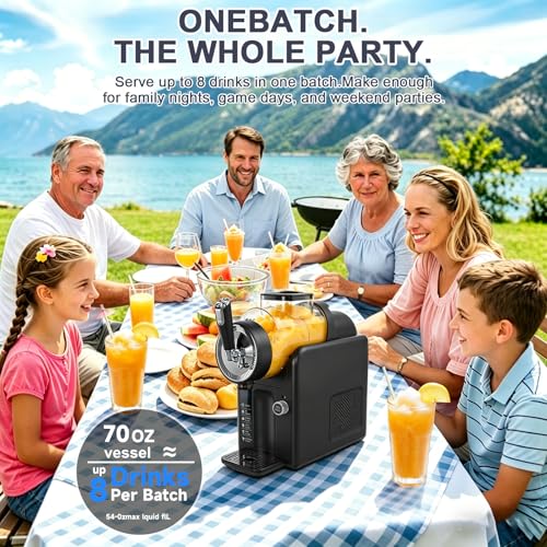 Image of Slushie Machine for Home, No Ice Needed Slushy Machine & Frozen Drink Machine, 6 Presets, Real-Time Temp Display, Auto-Clean Slushy Maker Machine for Margaritas, Frappes, Milkshakes, Party Size（Black）