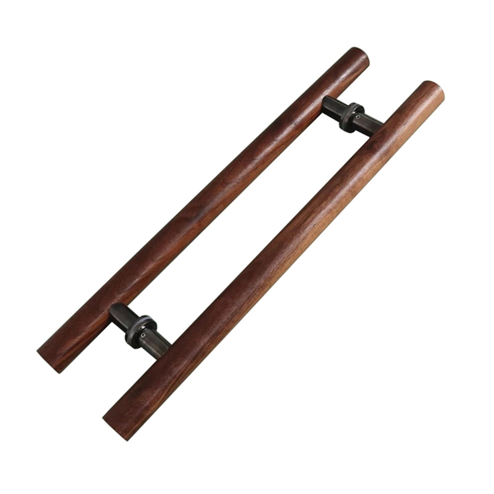 DFGHNBVC Round Push Door Handle Wood, Brown Double Sided Door Handles And Pulls, Long Gate Grab Bar With Metal Hardware,Style A-80Cm/31 1/2