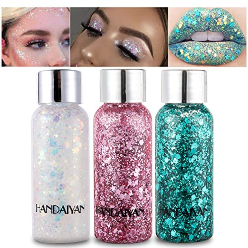 Mermaid Glitzer Gel Mit Pailletten – Holografischer Glitzereffekt Für Körper & Gesicht | 2x 50 Ml In Gold & Silber | Festival Make-up