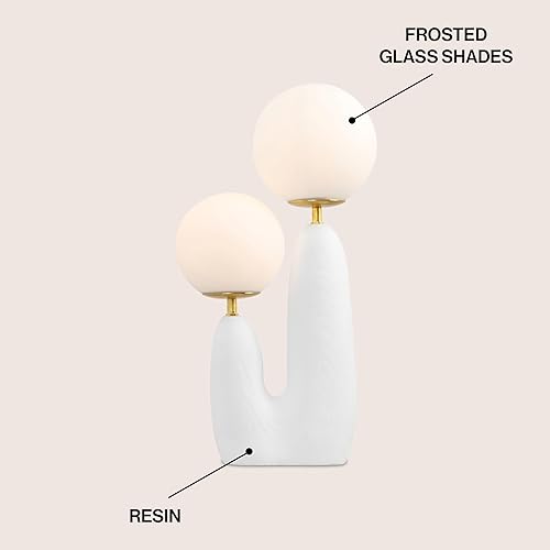 Miniatura 4 de JONATHAN Y JYL4065B Oda - Lámpara de mesa LED de cactus danés de 17.75 pulgadas con 2 luces de resina bohemia, hierro y vidrio esmerilado, para