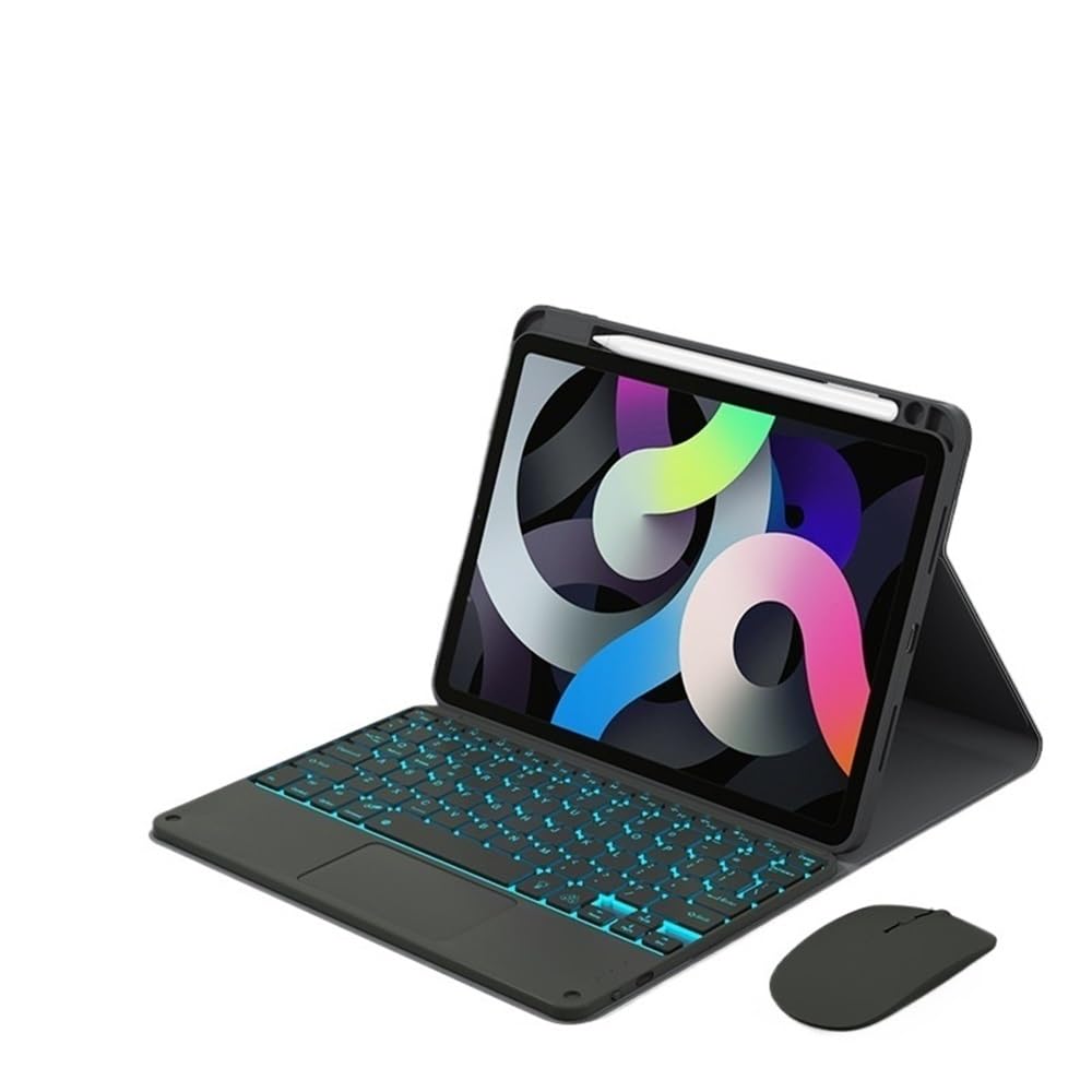 Teclado con panel táctil y ranura para bolígrafo en funda iPad de 10.2 pulgadas 7