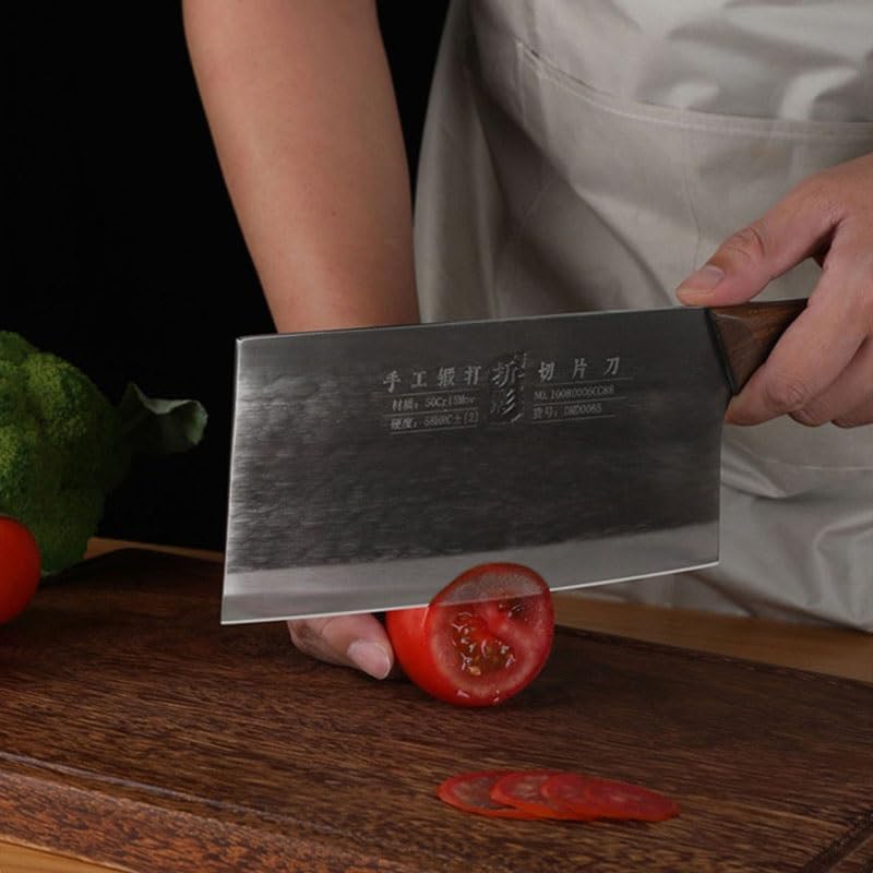Meat Cleaver,Cleaver Knife 8 Inch Chinese Chef Knife Cleaver Slicing Handmade Forged Longquan Kitchen Knives For Cutting Vegetables And Meat Cooking Tools, LAMAJIGA5844