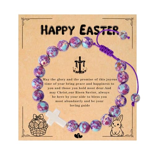 Image of Smilelife Easter Gifts for Teen Girls & Women - Bunny Beaded Bracelet Set - Perfect Easter basket stuffers