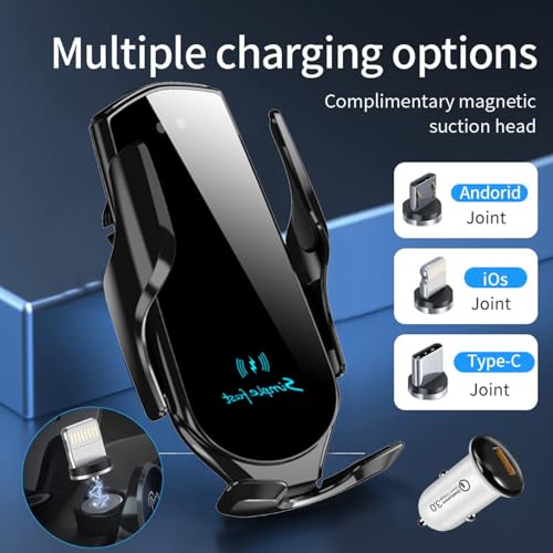 Wireless Car Charger, 15W Fast Charging Auto-Clamping Auto-Clamping Car Air Vent Phone - Image 4
