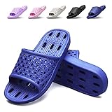 Shower Shoes Men Women Non Slip Bathroom House Slippers College Dorm Room Essentials for Girls Kids Shower Sandals Swimming Water Shoe (Blue,EU40-41)