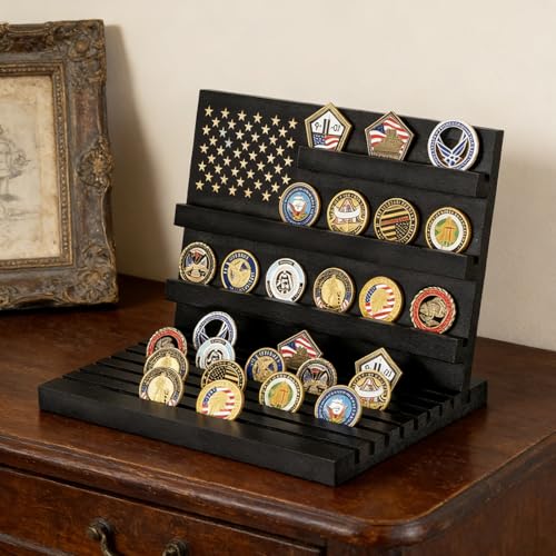Cuadro para colgar medallas de madera, perfecto para decorar el salón de un coleccionista 7