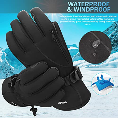 Ski Gloves Man Winter Warm Touchscreen Snow Cold Weather Skiing Snowboarding Women Breathable Waterproof Windproof Snowboard Glove Wrist Leashes #TOP3