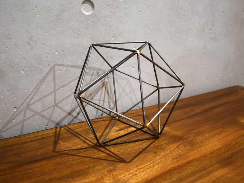 Amazon.co.jp: イコサヘドロン フレーム シルバー M 20面体 飾り