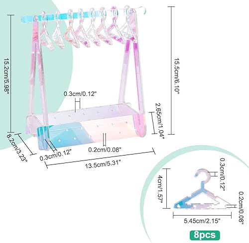 Miniatura 4 de PH PandaHall Soporte de acrílico para aretes con mini perchas, soporte único para aretes de armario, soporte transparente de exhibición de joyas