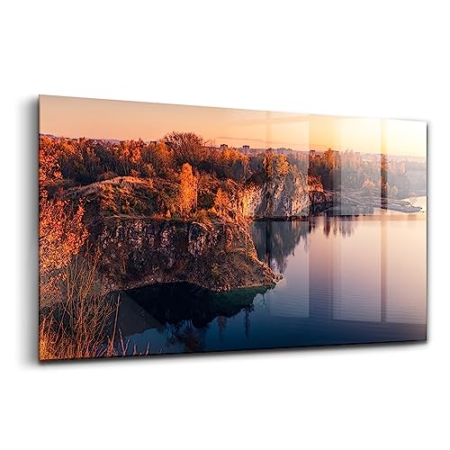 Verre coloré durable 120x60cm tableau de prestige paysage automne Krakow Zakrzówek
