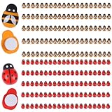 Mini Ladybugs Bees for Crafts, 200PCS Tiny Resin Flatback Lady Bugs Honey Bee Décor, Small Wood Self-Adhesive Embellishments for Art Crafts Birthday Party Table Decoration