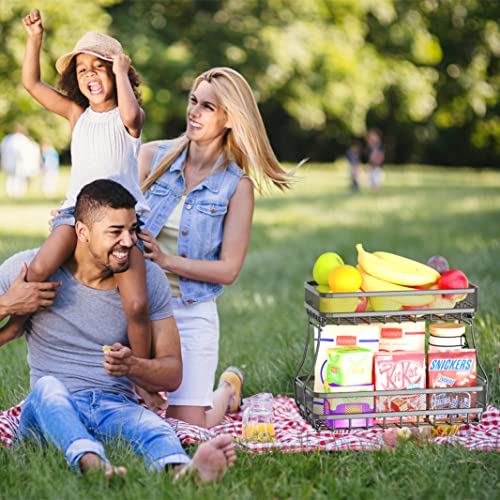 Okzest 2 Tier Fruit Basket For Kitchen Counter, Vegetable Fruit Storage Bowl Basket Stand, Countertop Rectangular Fruit Organizer Holder Metal Produce Basket For Bread Snack Potato Onion #TOP7