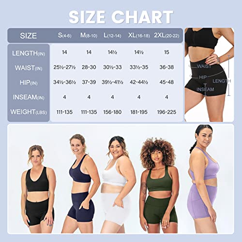 Biker Shorts For Women With Pockets - High Waist Gym Workout Athletic Yoga Running Spandex Shorts #TOP5