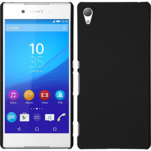 PhoneNatic Funda Rígida Compatible con Sony Xperia Z3+ / Plus   Goma Negro   Cover Cubierta + Protector de Pantalla