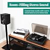 Electrohome Montrose Record Player Stereo System, 4 Bluetooth Powered Bookshelf Speakers, Belt-Drive Bluetooth Turntable with Audio-Technica Stylus, Vinyl-MP3 Recording, Built-in Preamp